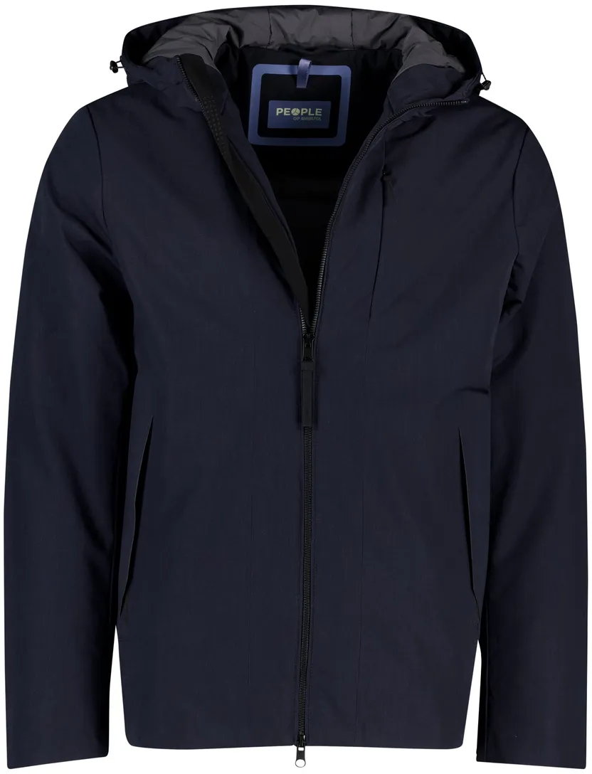 People of Shibuya jas donkerblauw waterafstotend met capuchon