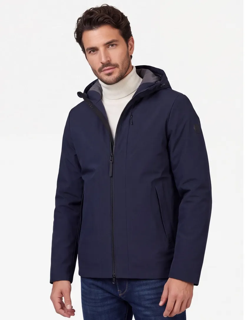 People of Shibuya jas donkerblauw waterafstotend met capuchon