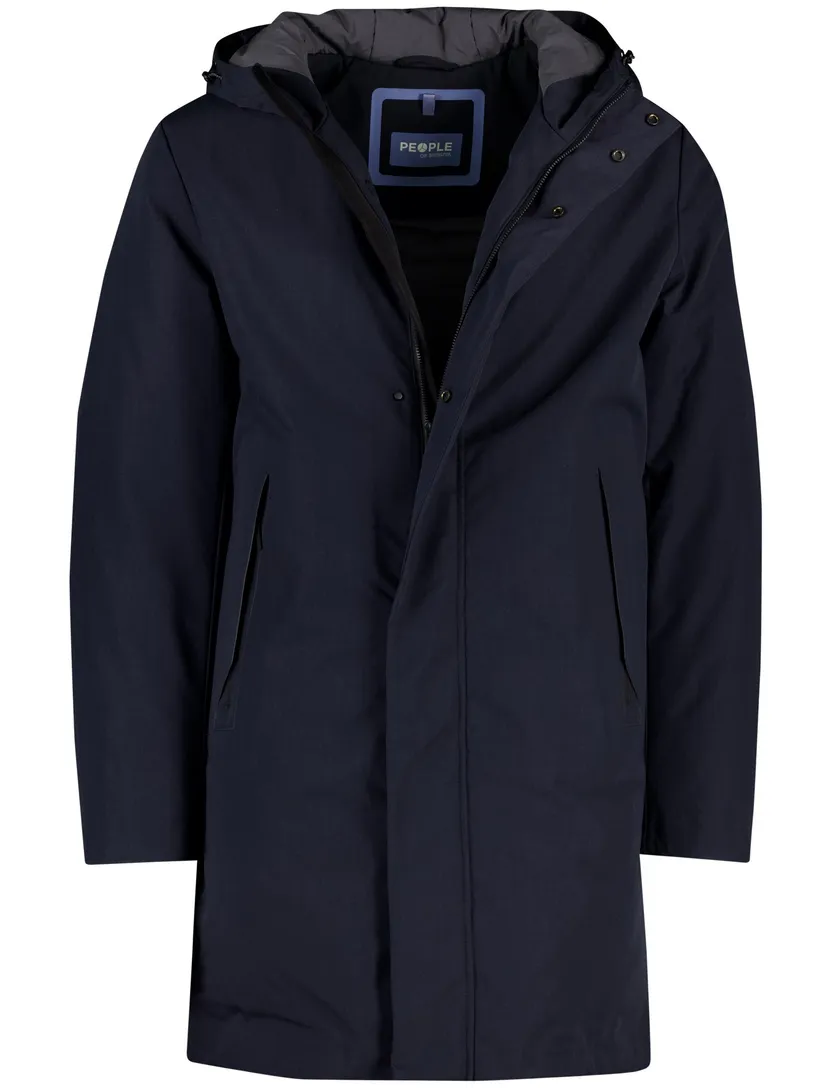 People of Shibuya winterjas donkerblauw Tedori polyester