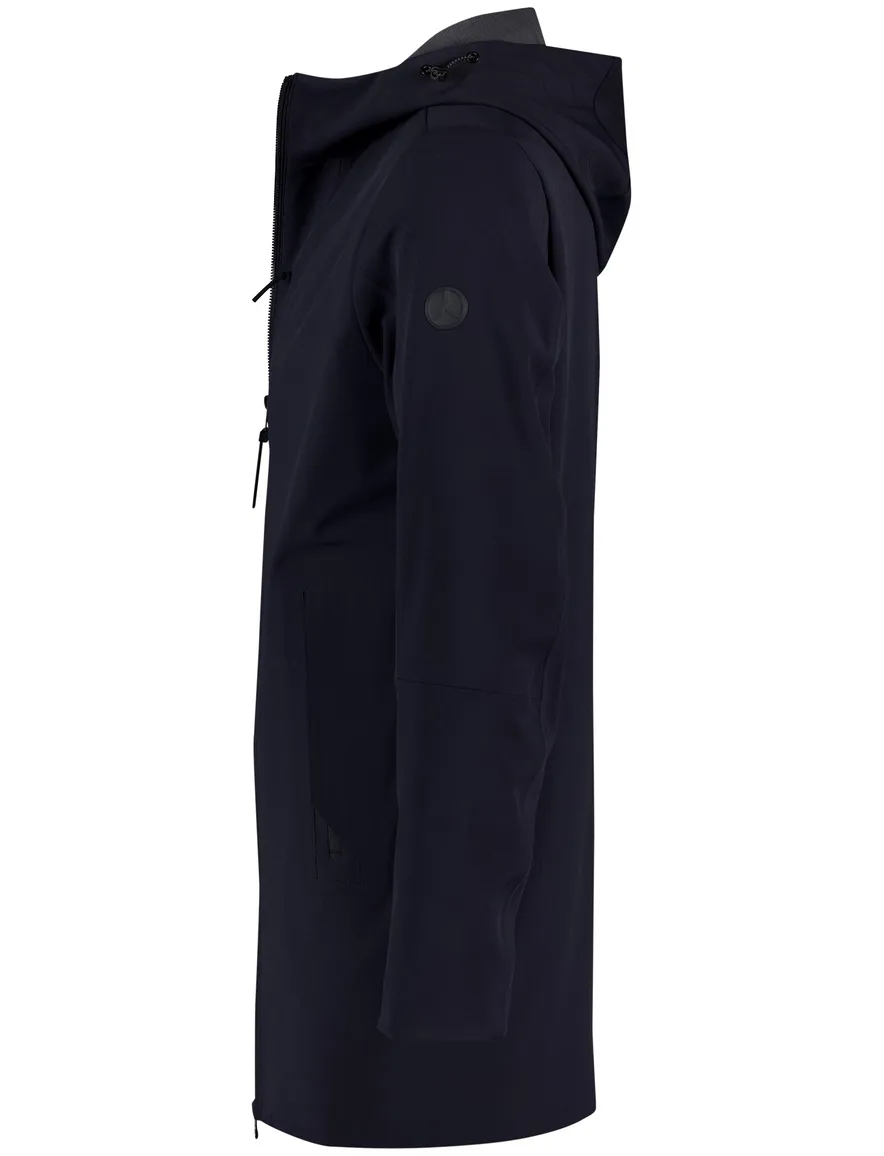 People of Shibuya winterjas Haquro donkerblauw capuchon polyamide