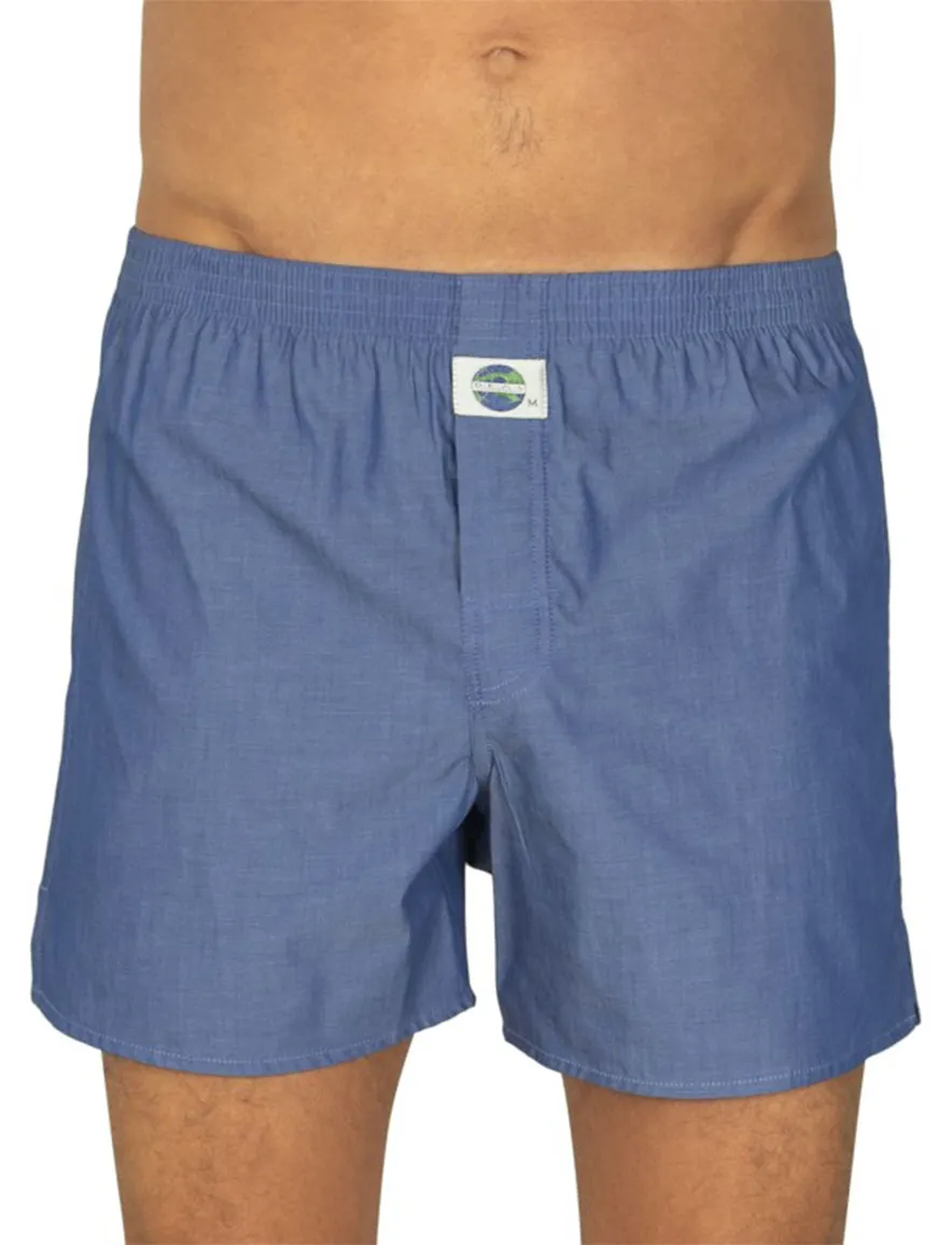 Deal boxershort blauw effen katoen