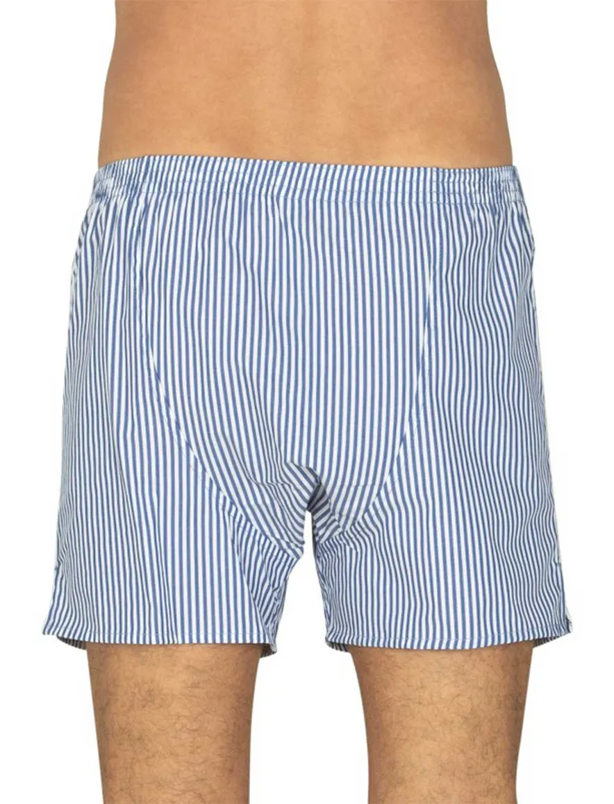 Deal boxershort blauw en wit gestreept katoen