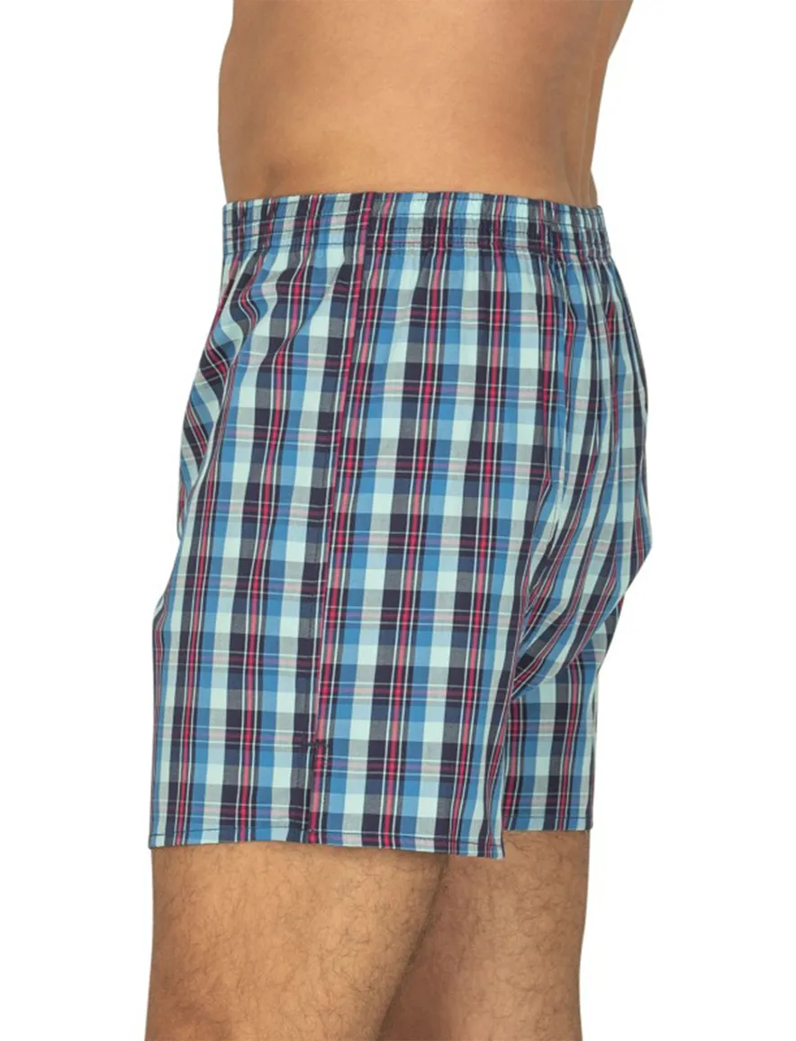 Deal boxershort geruite print rood blauw katoen