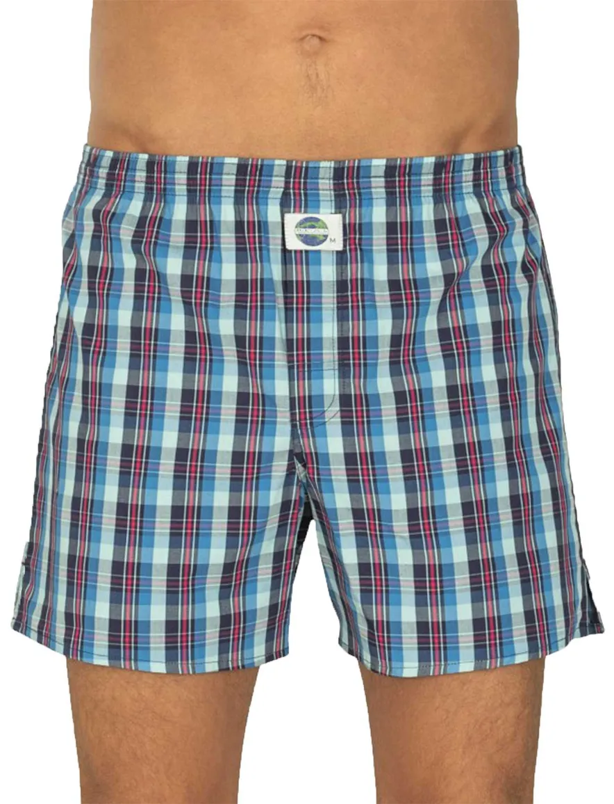 Deal boxershort geruite print rood blauw katoen
