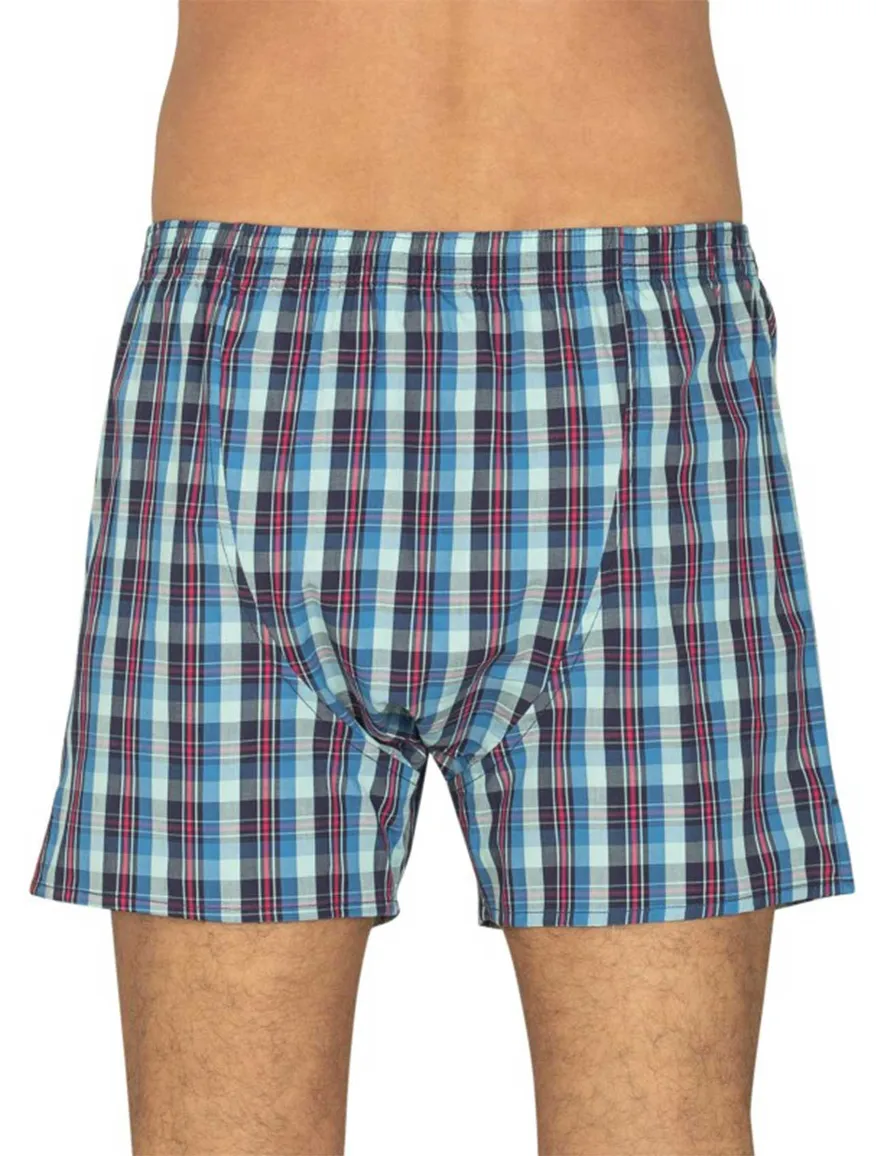 Deal boxershort geruit blauw en rood