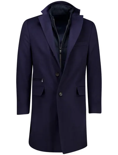 Corneliani Corneliani jas lang donkerblauw effen