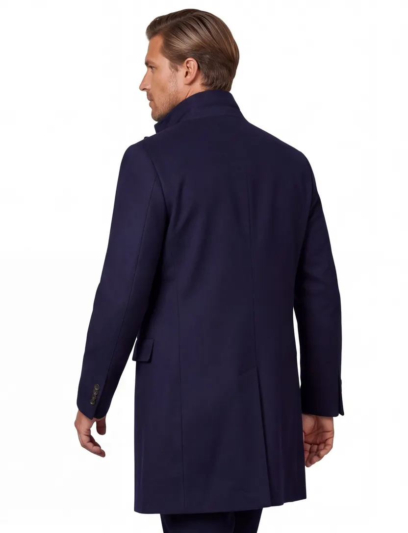 Corneliani jas lang donkerblauw effen