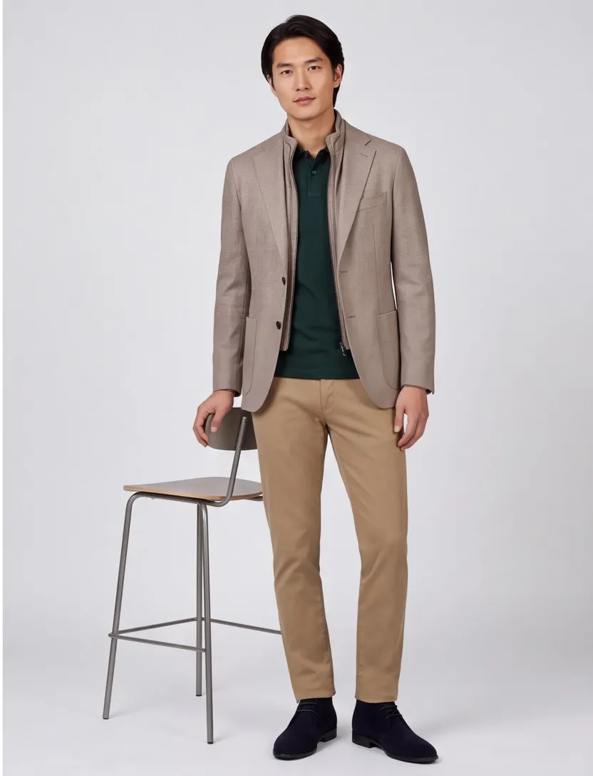 Corneliani colbert sportwear beige wol