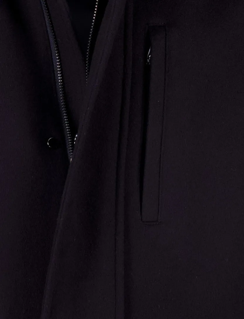 Corneliani jas donkerblauw virginwol met rits en knoop