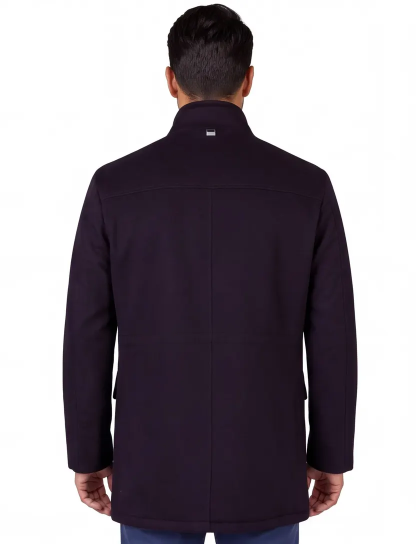 Corneliani jas donkerblauw virginwol met rits en knoop