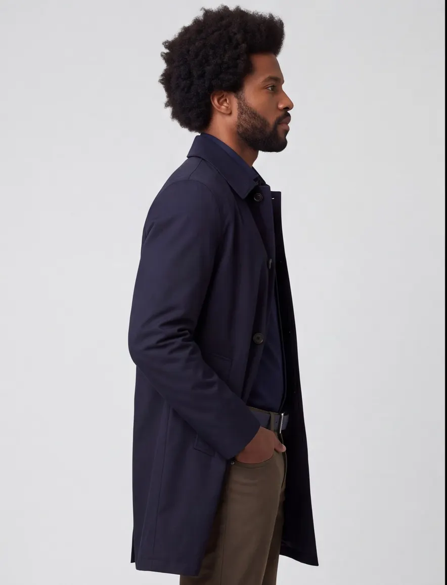 Corneliani regenjas donkerblauw effen