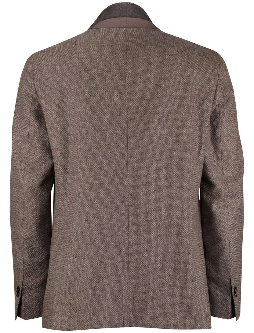 Corneliani colbert lamswol bruin gemeleerd normale fit