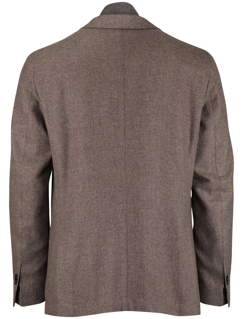 Corneliani colbert lamswol bruin gemeleerd normale fit