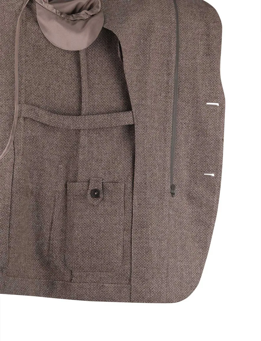 Corneliani colbert bruin lamswol gemeleerd normale fit