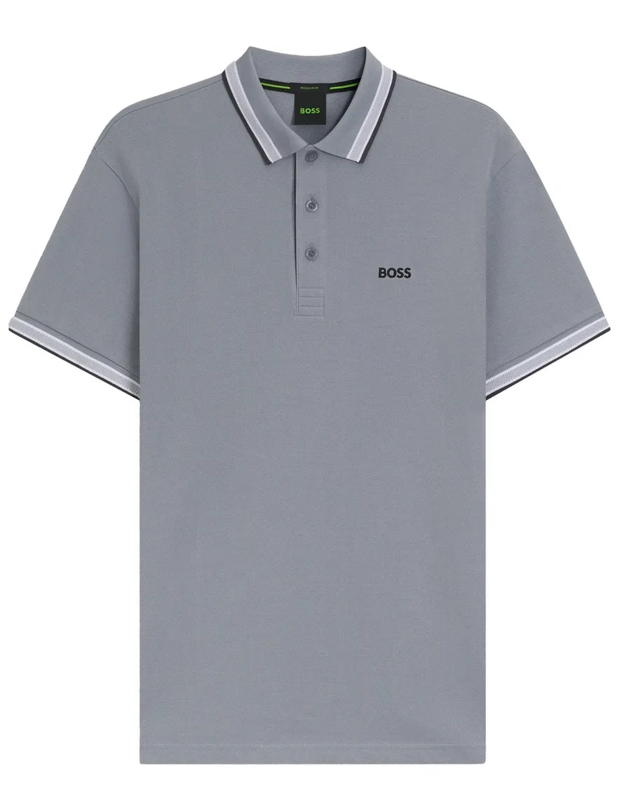 Boss Green polo grijs korte mouw