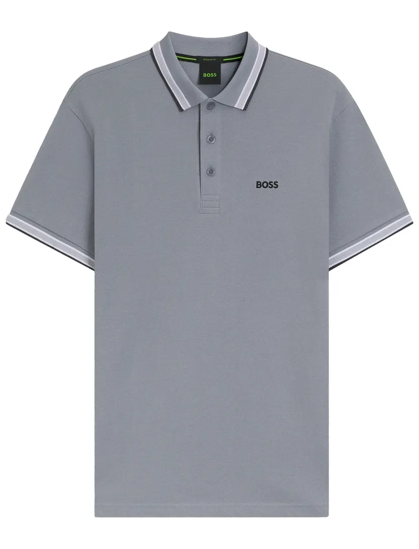 poloshirt Boss Green grijs korte mouw