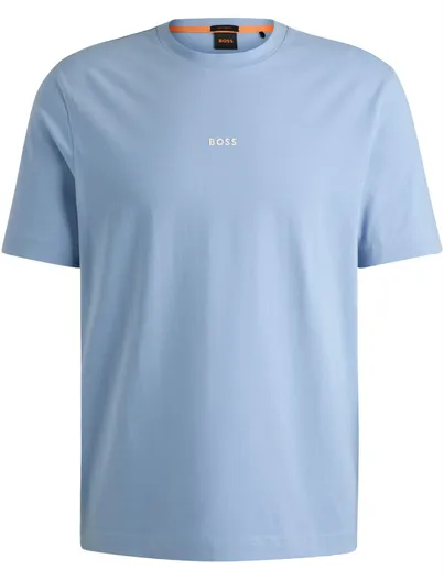 Hugo Boss katoenen Boss orange t-shirt effen lichtblauw normale fit