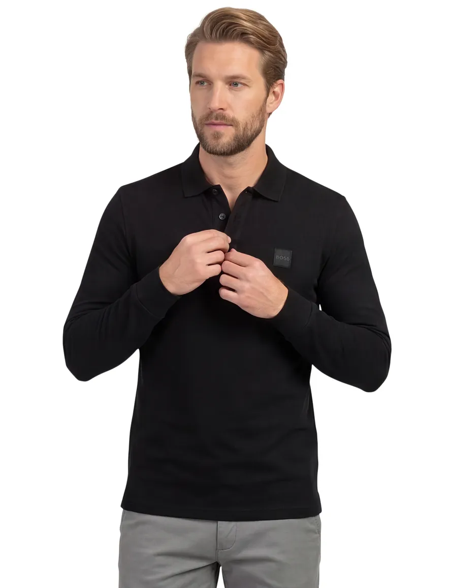 Boss Orange Passerby polo lange mouw bruin