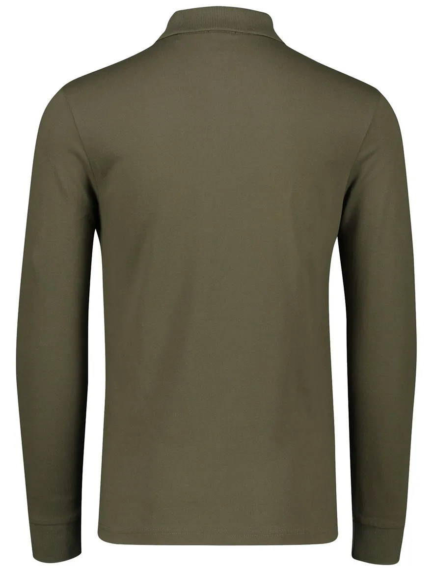 BOSS Orange Passerby open lange mouw polo groen