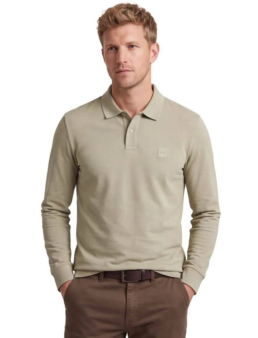 Poloshirt BOSS beige Passerby zacht geel