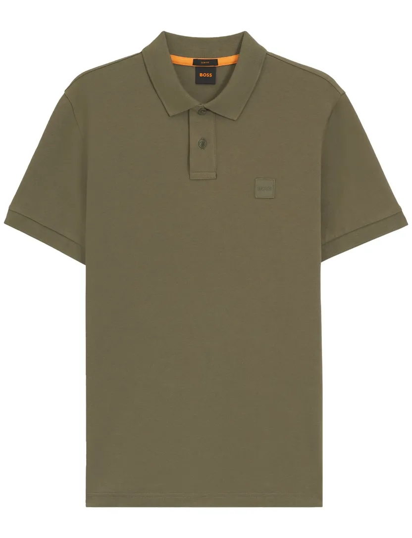 poloshirt Boss Orange groen 2-knoops