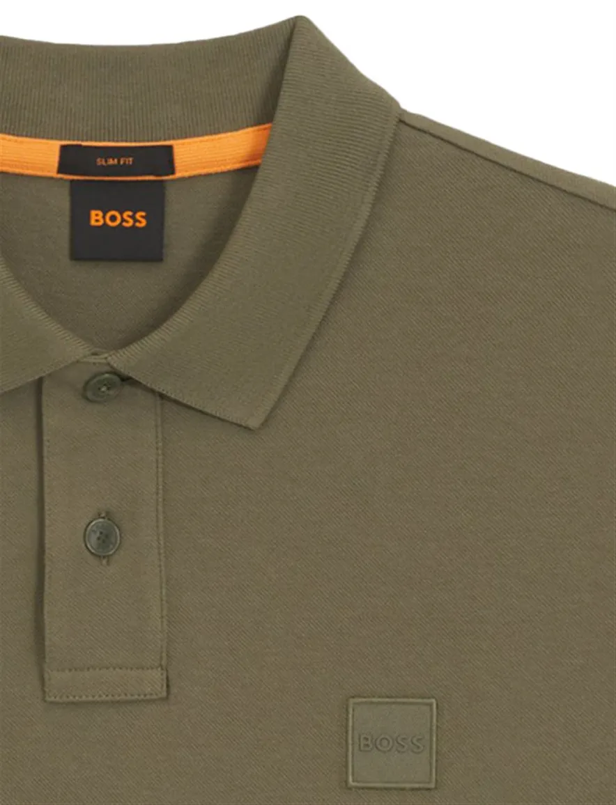Boss Orange poloshirt groen 2-knoops