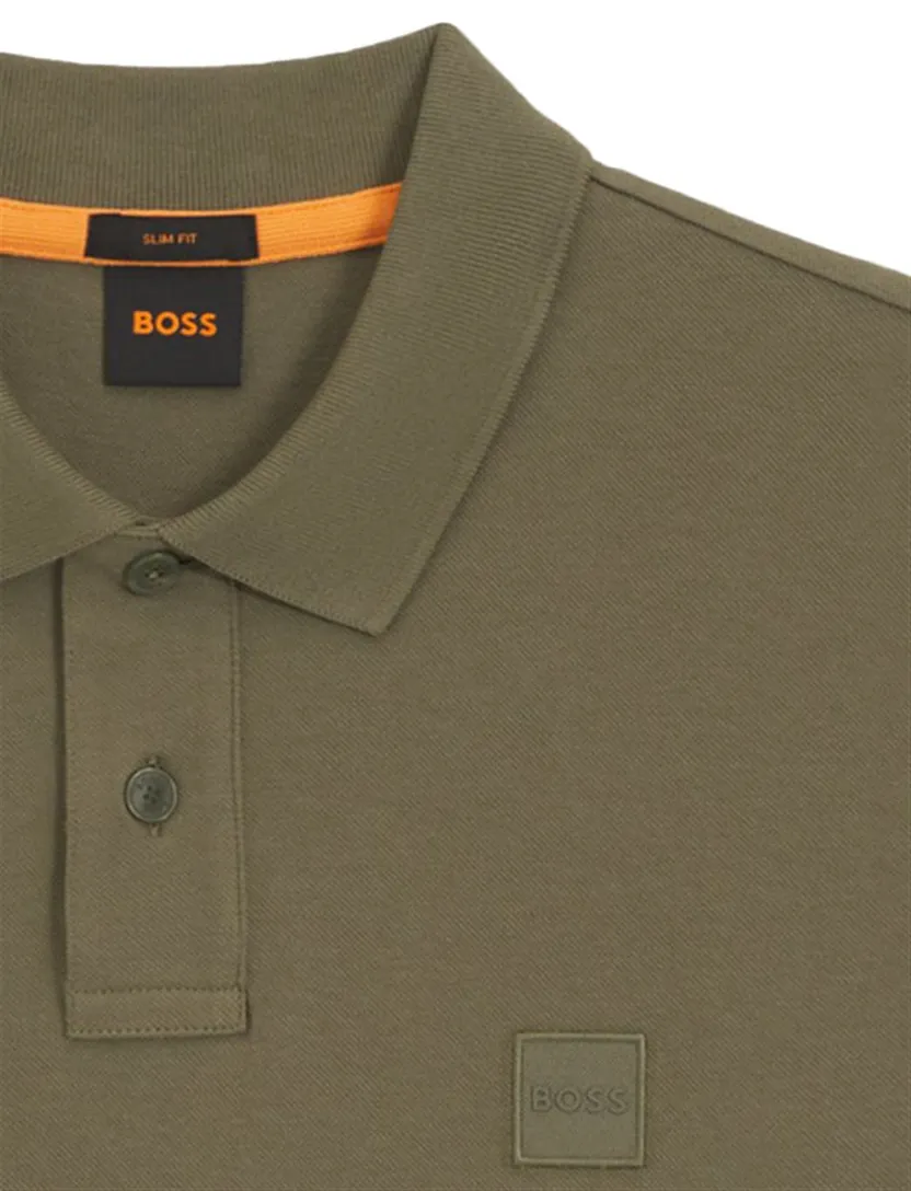 poloshirt Boss Orange groen 2-knoops