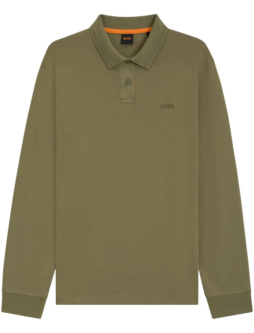 Boss Orange polo groen 2-knoops