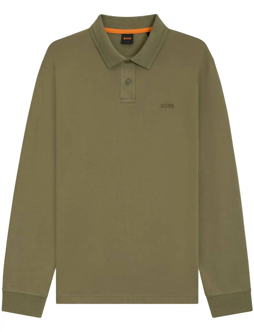 Boss Orange polo groen 2-knoops