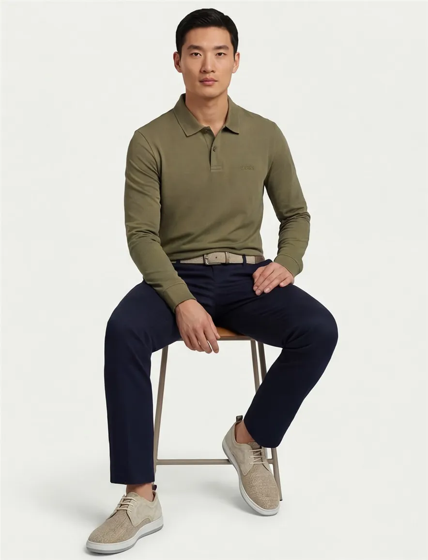 Boss Orange poloshirt groen 2-knoops