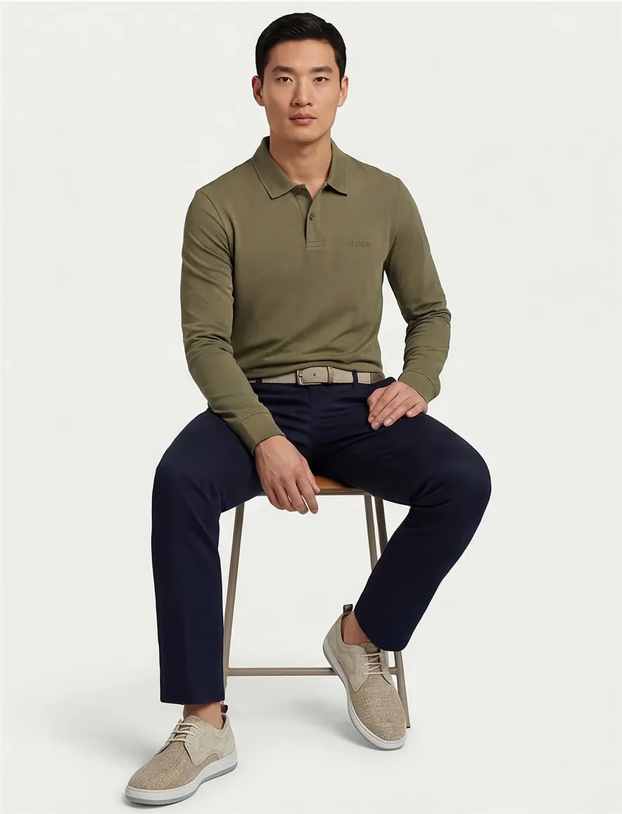 Boss Orange poloshirt groen 2-knoops