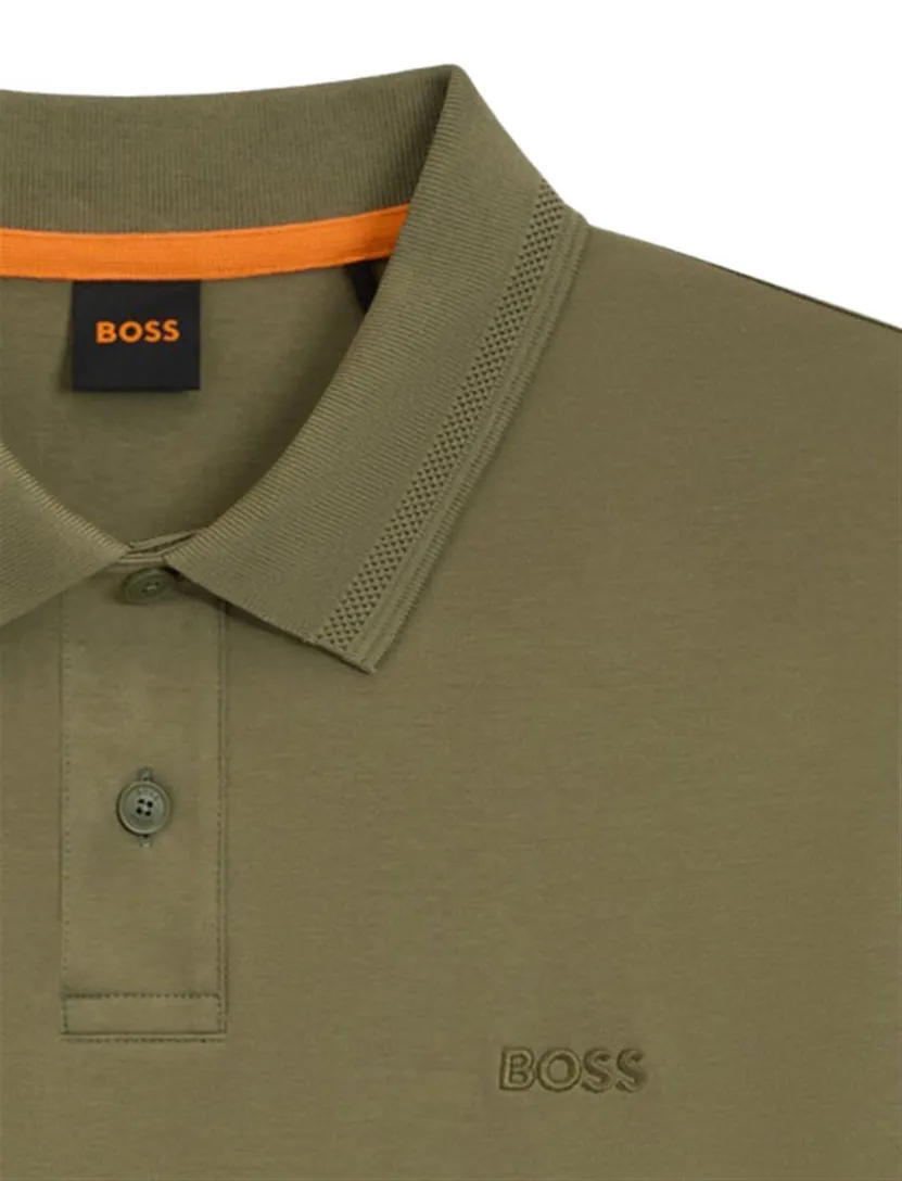 poloshirt Boss Orange groen 2-knoops katoen