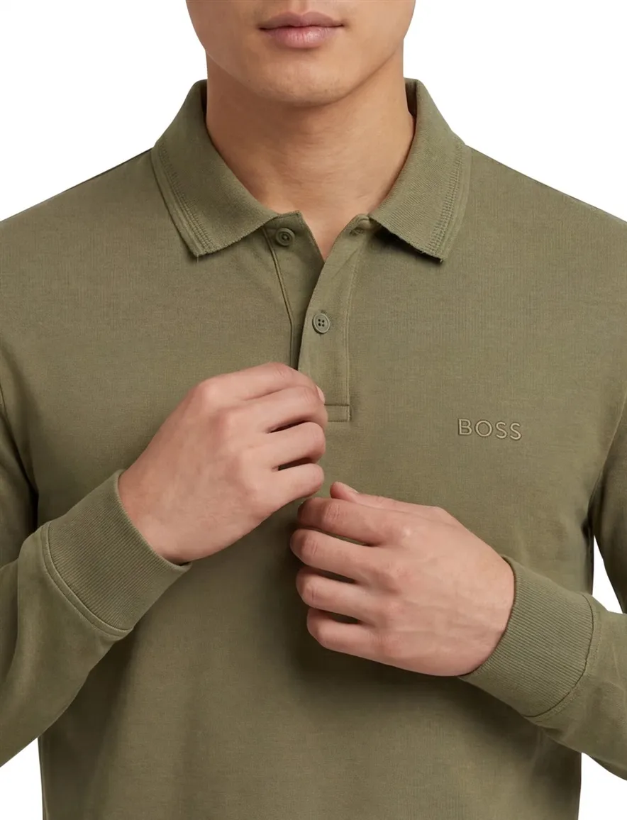 Boss Orange poloshirt groen 2-knoops
