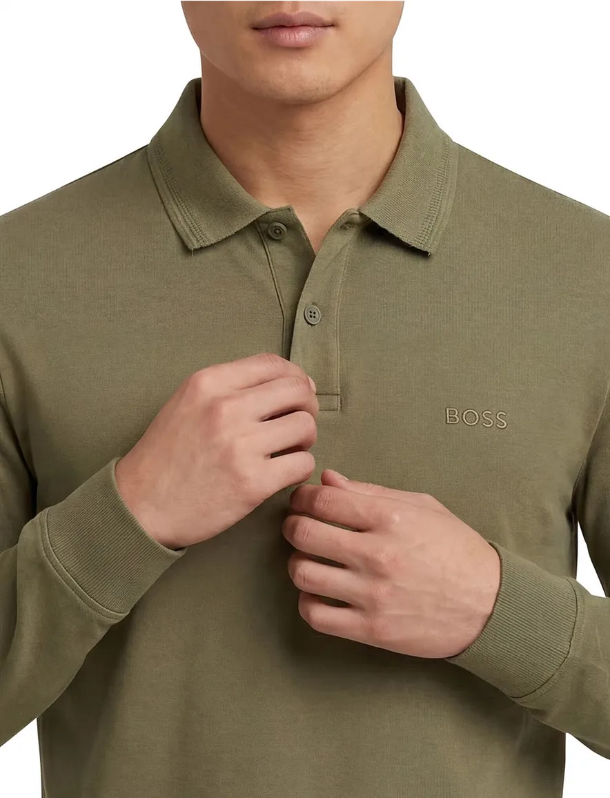 Boss Orange poloshirt groen 2-knoops