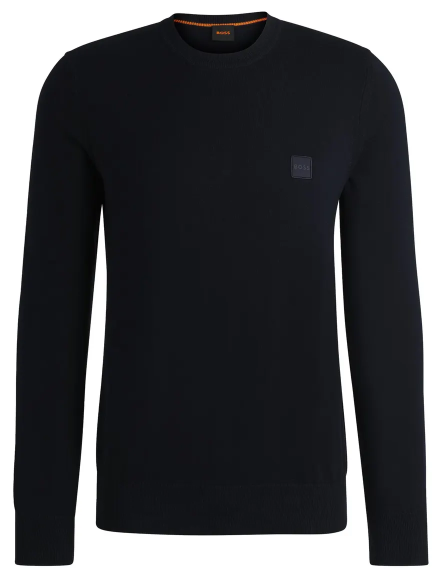 Boss orange trui donkerblauw effen
