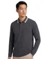poloshirt Boss Green grijs lange mouw katoen
