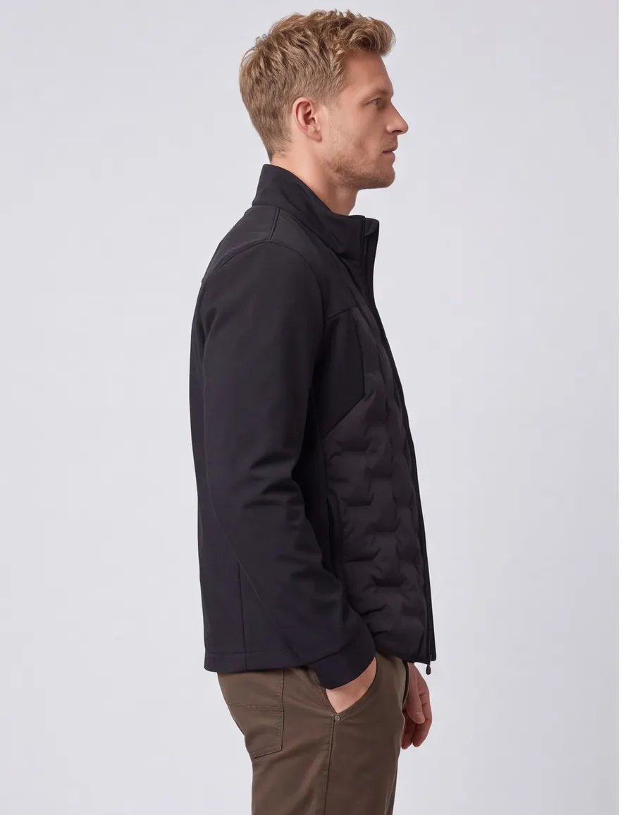 Boss Green winterjas zwart effen