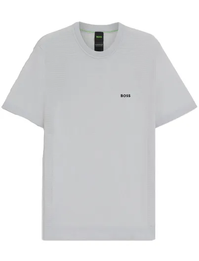 Hugo Boss t-shirt Boss Green grijs katoen ronde hals