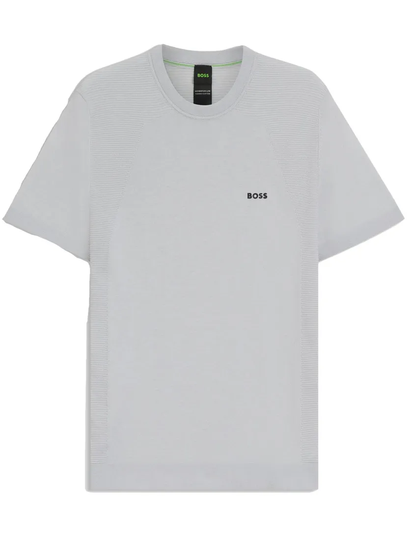 t-shirt Boss Green grijs katoen ronde hals