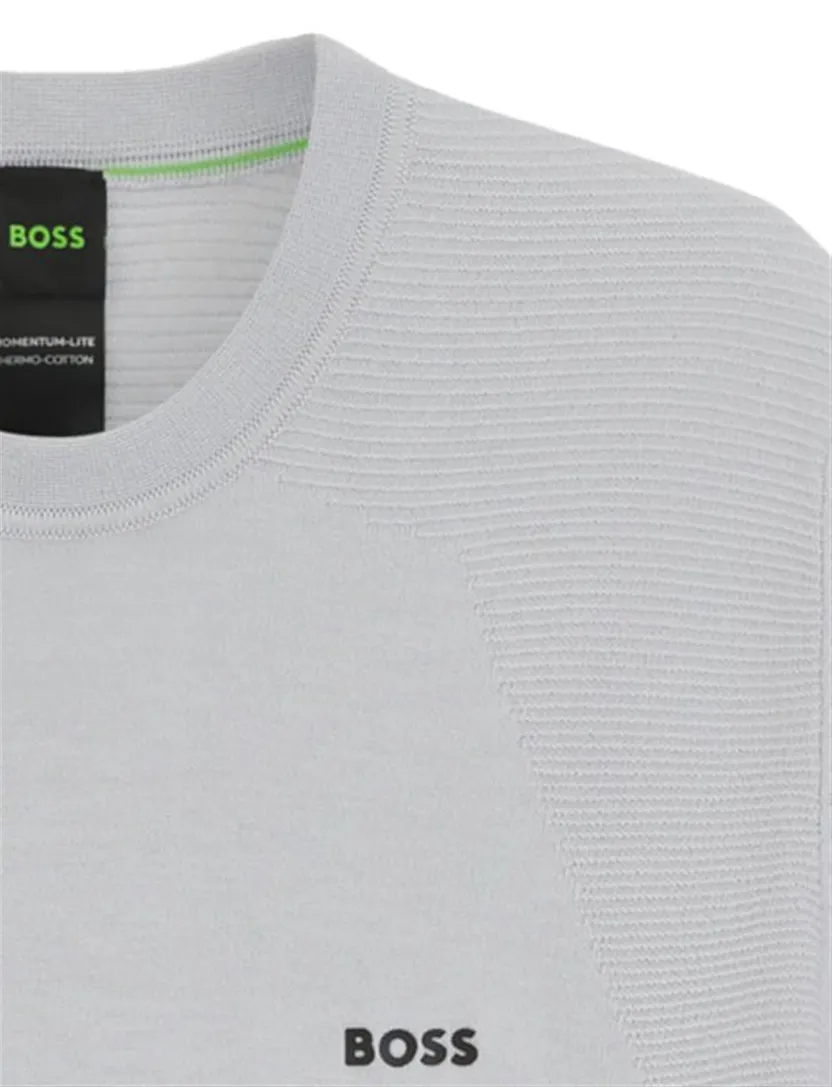 t-shirt Boss Green grijs katoen ronde hals