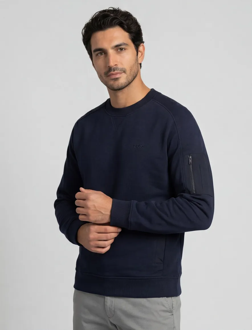 Boss Orange trui donkerblauw effen