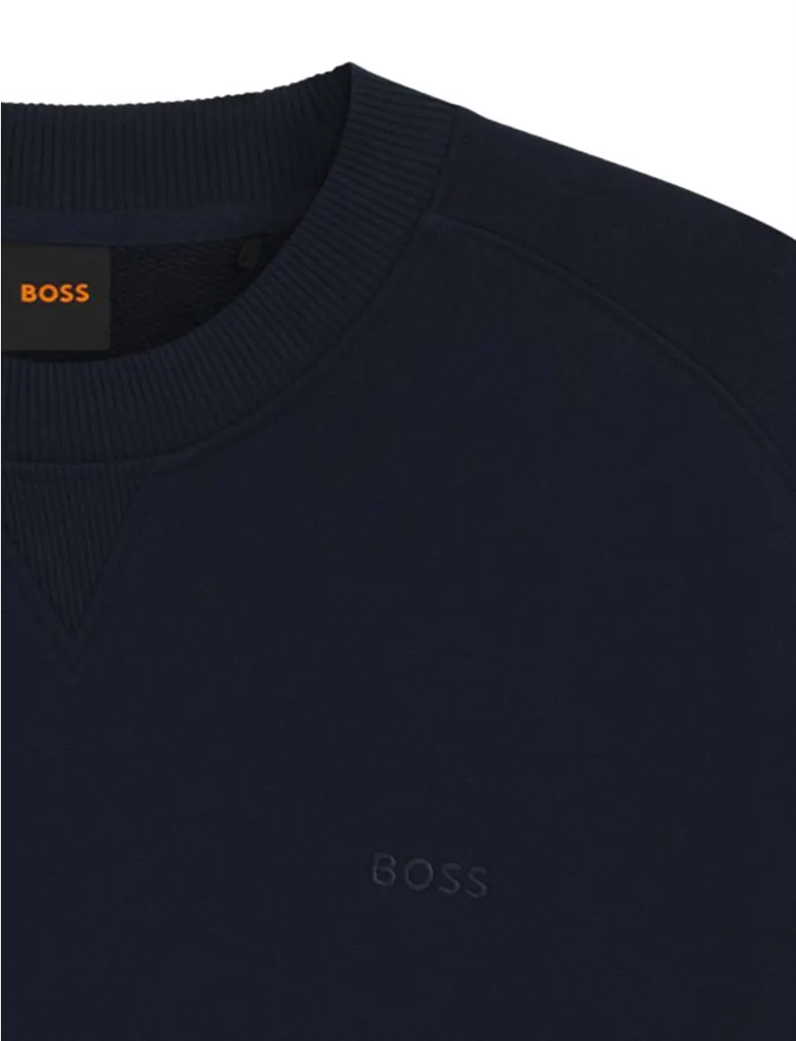 Boss Orange sweaters donkerblauw effen