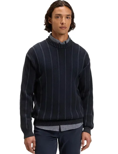 Hugo Boss Boss Orange trui donkerblauw gestreept katoen