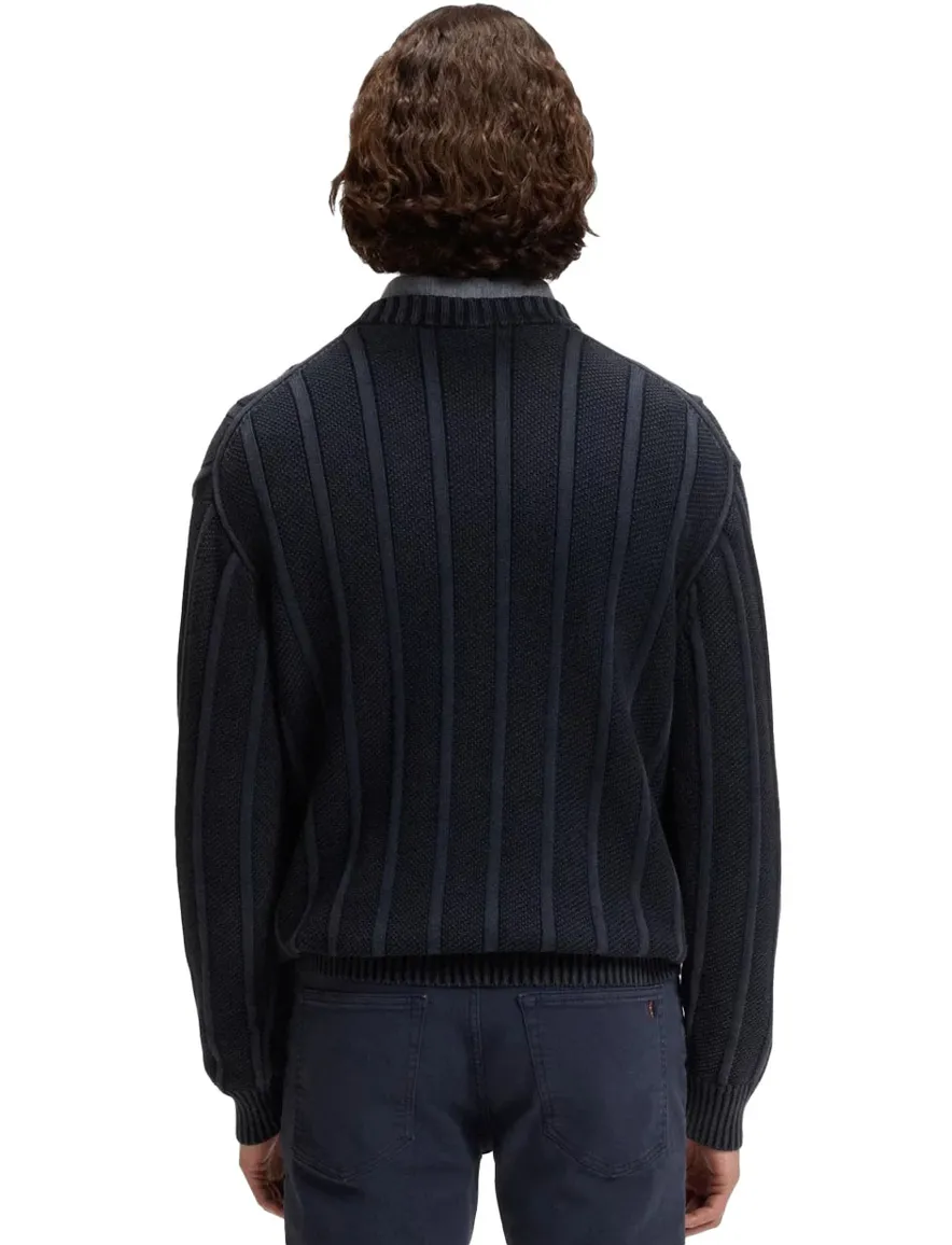 Boss Orange trui donkerblauw gestreept