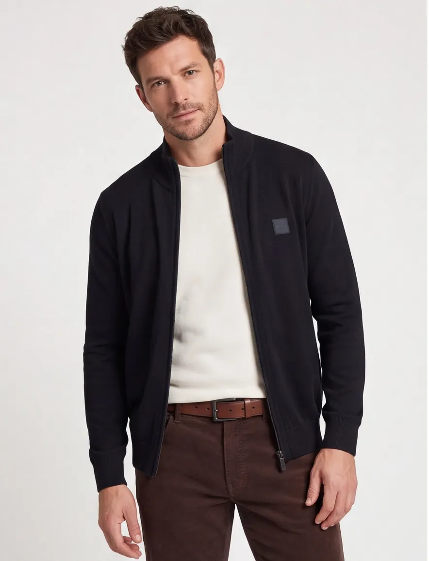 Boss Orange donkerblauw vest effen