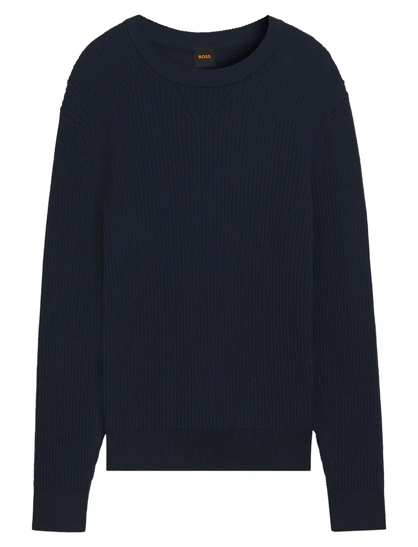 trui Boss orange donkerblauw effen