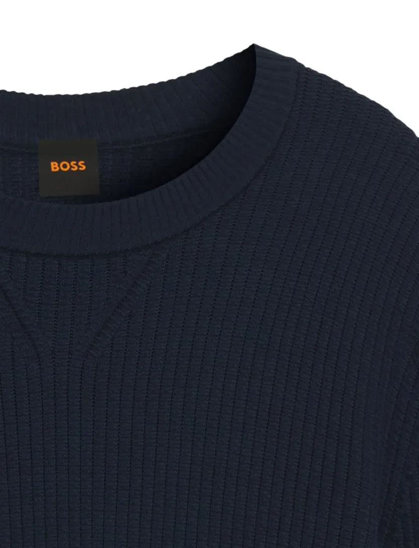 trui Boss orange donkerblauw effen