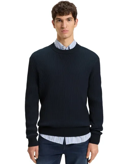 Hugo Boss trui Boss orange donkerblauw effen