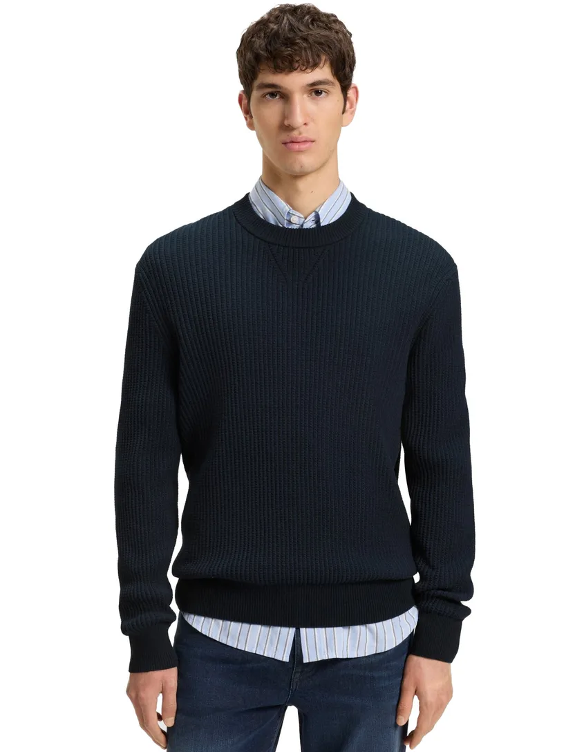 trui Boss orange donkerblauw effen