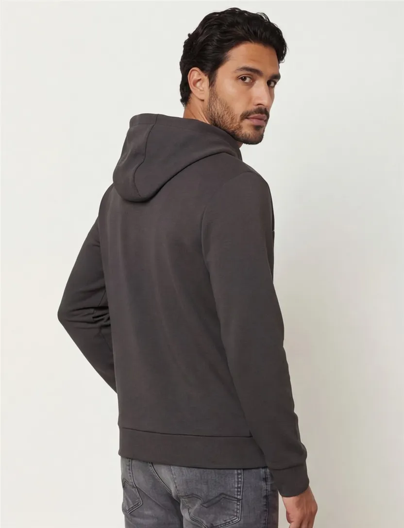hoodie Boss Green antraciet katoen